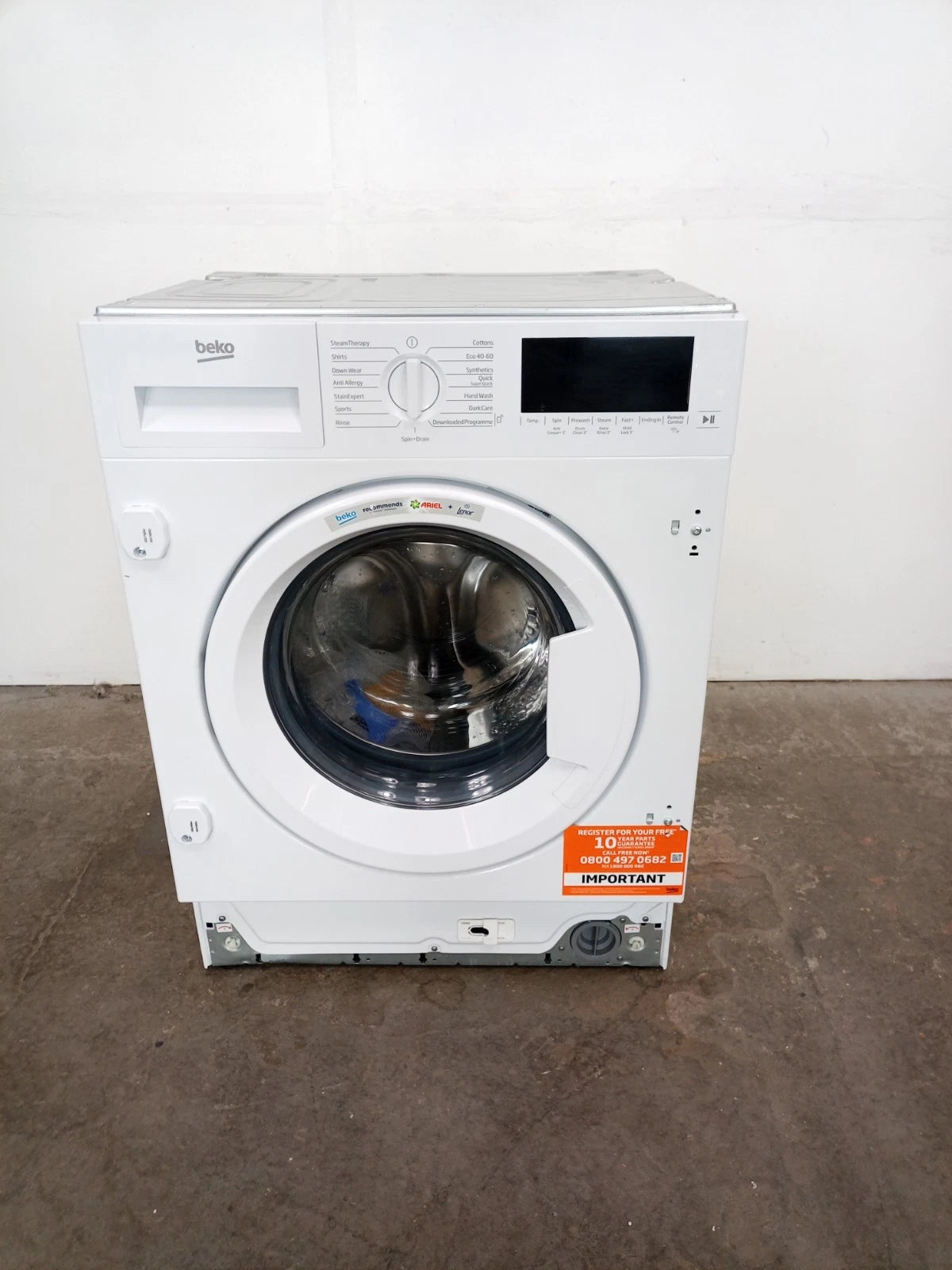New Graded Beko WTIK84122 Integrated 8kg 1400 Spin Washing Machine rrp£429 G57