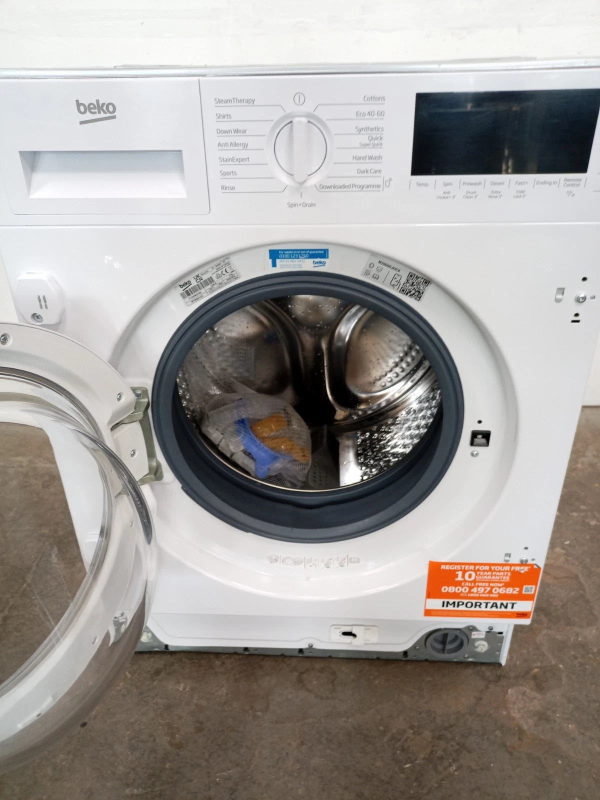 New Graded Beko WTIK84122 Integrated 8kg 1400 Spin Washing Machine rrp£429 G57
