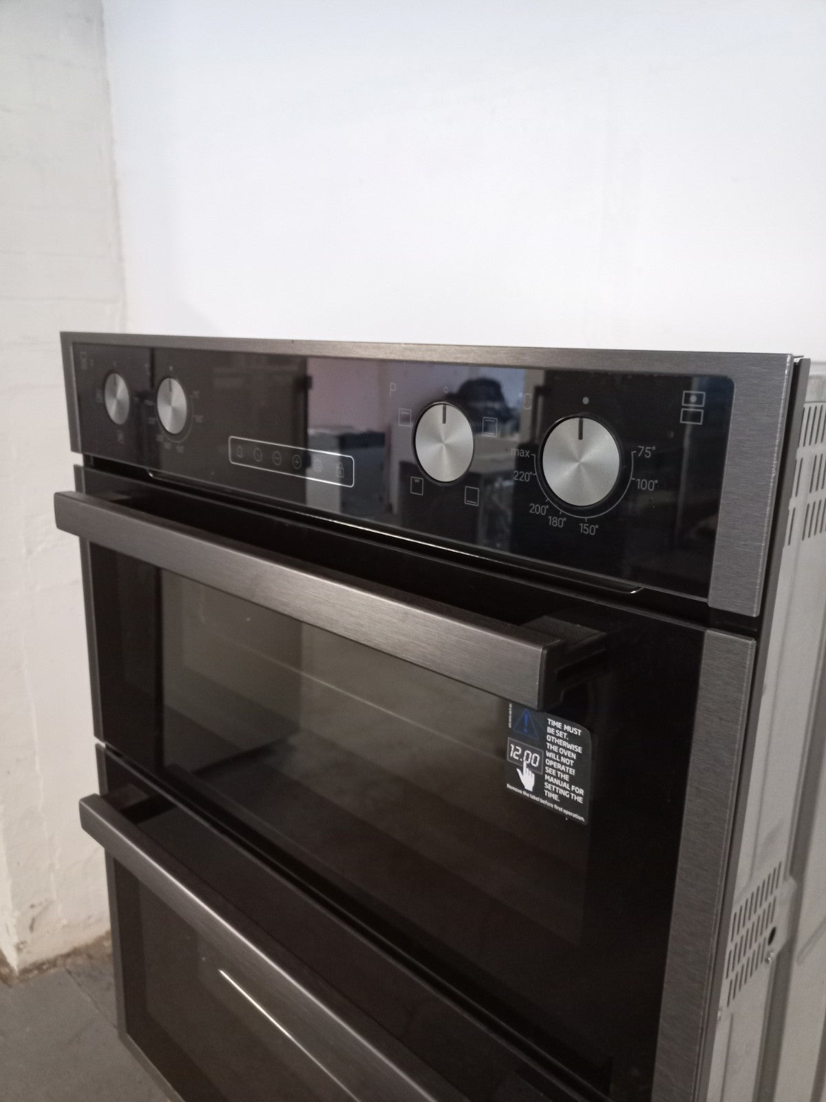 New Graded  Beko ROTN9202DX 60cm Built Under Double Oven Dark Steel RRP£549 F1