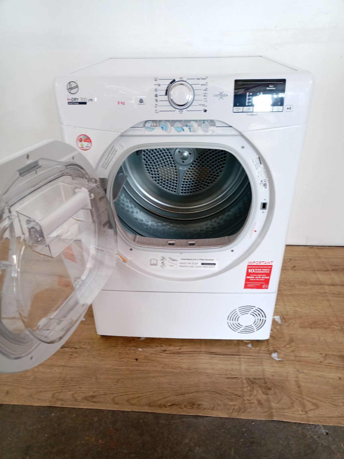 New Graded Hoover HLEH9A2DE-80 9kg Heat Pump Tumble Dryer RRP£429 P2