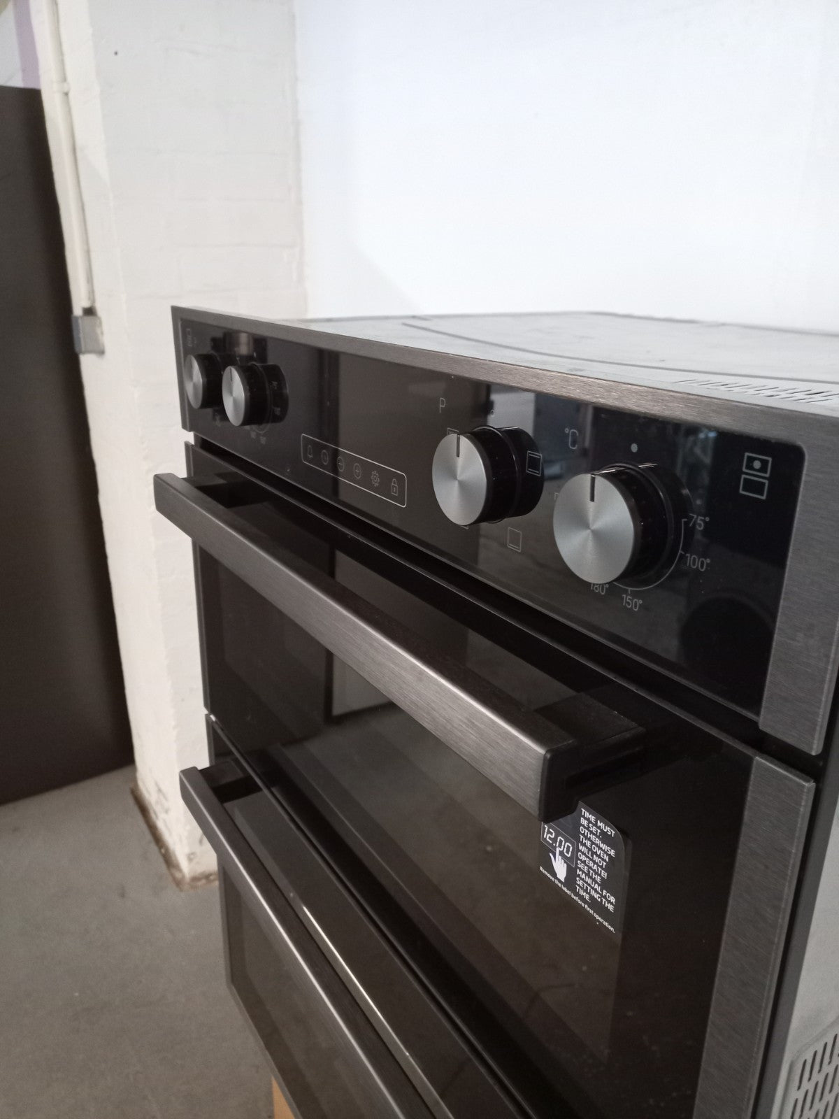New Graded  Beko ROTN9202DX 60cm Built Under Double Oven Dark Steel RRP£549 F1