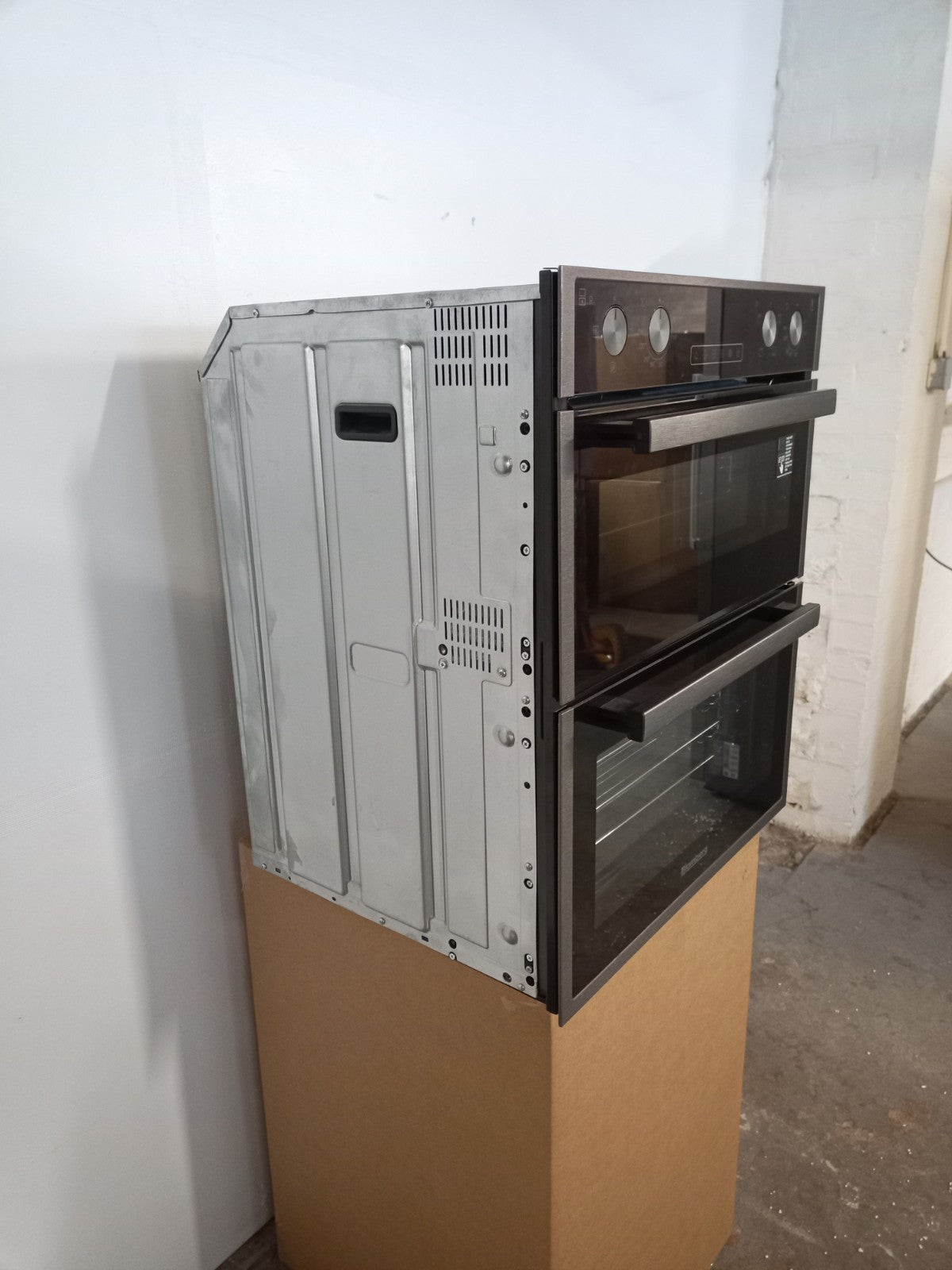 New Graded  Beko ROTN9202DX 60cm Built Under Double Oven Dark Steel RRP£549 F1