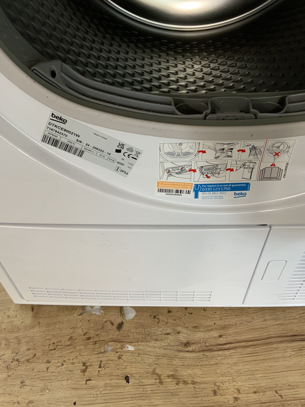 New Beko DTKCE90021W 9kg Condenser Tumble Dryer RRP£349 F28